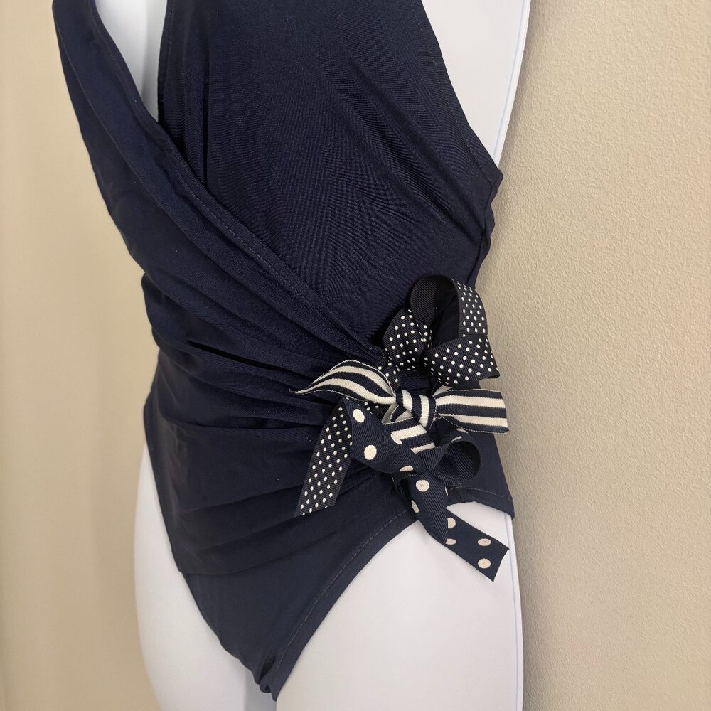 Bill Blass One Piece Navy Bathing Suit 8
